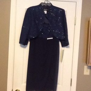 Beautiful 2pc Navy dress set with Bolero Jacket